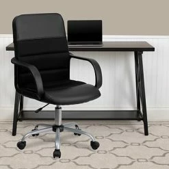 Best Sale 🤩 Executive/Managerial Chairs Flash Furniture Mesh Back LeatherSoft Task Chair, Black (LF-W-61B-2-GG) ✔️ -Office Chairs Online store unnamed file 1606