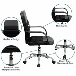 Best Sale 🤩 Executive/Managerial Chairs Flash Furniture Mesh Back LeatherSoft Task Chair, Black (LF-W-61B-2-GG) ✔️ -Office Chairs Online store unnamed file 1609