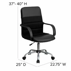 Best Sale 🤩 Executive/Managerial Chairs Flash Furniture Mesh Back LeatherSoft Task Chair, Black (LF-W-61B-2-GG) ✔️ -Office Chairs Online store unnamed file 1610