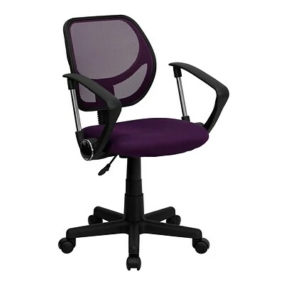 Hot Sale ๐ Task Chairs Flash Furniture Mid-Back Task And Computer Chair With Arm, Purple ๐ 3 Hot Sale ๐ Task Chairs Flash Furniture Mid-Back Task And Computer Chair With Arm, Purple ๐