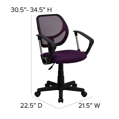 Hot Sale ๐ Task Chairs Flash Furniture Mid-Back Task And Computer Chair With Arm, Purple ๐ 8 Hot Sale ๐ Task Chairs Flash Furniture Mid-Back Task And Computer Chair With Arm, Purple ๐ - Image 6