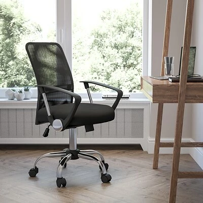Wholesale ๐ Task Chairs Flash Furniture High-Back Mesh Computer Chair, Fixed Arms, Black (GO6057) โจ 4 Wholesale ๐ Task Chairs Flash Furniture High-Back Mesh Computer Chair, Fixed Arms, Black (GO6057) โจ - Image 2