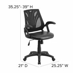 Cheap 🔥 Task Chairs Flash Furniture Mid-Back Mesh Swivel Task Chair With Leather Padded Seat, Black (GOWY82LEA) 😉 -Office Chairs Online store unnamed file 1646