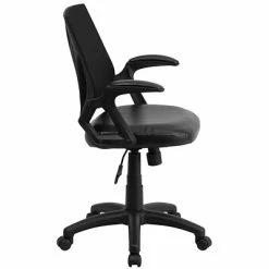 Cheap 🔥 Task Chairs Flash Furniture Mid-Back Mesh Swivel Task Chair With Leather Padded Seat, Black (GOWY82LEA) 😉 -Office Chairs Online store unnamed file 1649