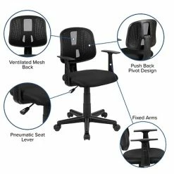 Outlet 🔥 Task Chairs Flash Furniture Fundamentals Foam Swivel Computer And Desk Chair, Black (LF134ABK) ❤️ -Office Chairs Online store unnamed file 165