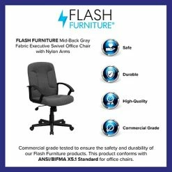 Cheapest 🎉 Task Chairs Flash Furniture Mid Back Fabric Task And Computer Chair, Gray 🔔 -Office Chairs Online store unnamed file 1653