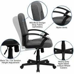 Cheapest 🎉 Task Chairs Flash Furniture Mid Back Fabric Task And Computer Chair, Gray 🔔 -Office Chairs Online store unnamed file 1654