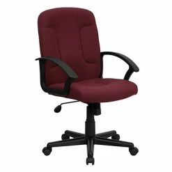Cheap 😀 Task Chairs Flash Furniture Mid Back Fabric Task And Computer Chair, Burgundy 💯