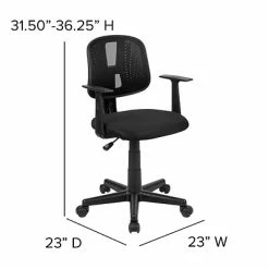 Outlet 🔥 Task Chairs Flash Furniture Fundamentals Foam Swivel Computer And Desk Chair, Black (LF134ABK) ❤️ -Office Chairs Online store unnamed file 166