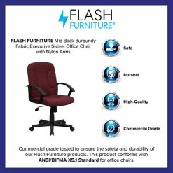 Cheap 😀 Task Chairs Flash Furniture Mid Back Fabric Task And Computer Chair, Burgundy 💯 -Office Chairs Online store unnamed file 1662