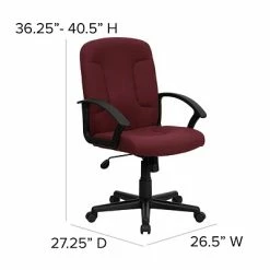 Cheap 😀 Task Chairs Flash Furniture Mid Back Fabric Task And Computer Chair, Burgundy 💯 -Office Chairs Online store unnamed file 1664