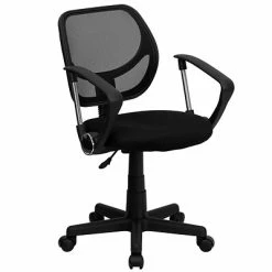 Best Sale 🛒 Task Chairs Flash Furniture Mesh Computer And Desk Chair, Black (WA-3074-BK-A-GG) 🔥