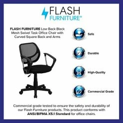 Best Sale 🛒 Task Chairs Flash Furniture Mesh Computer And Desk Chair, Black (WA-3074-BK-A-GG) 🔥 -Office Chairs Online store unnamed file 1671