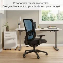 Brand new ❤️ Union & Scale Task Chairs Union & Scale FlexFit™ Kroy Mesh Back Fabric Task Chair, Blue (UN59458) ⭐ -Office Chairs Online store unnamed file 1686