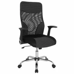 Buy ⭐ Office Chairs Flash Furniture Milford Ergonomic Mesh Swivel High Back Office Chair, Black And White (LFW83A) 😀