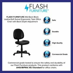 Hot Sale 💯 Task Chairs Flash Furniture Faux Leather Task Chair, Black (BT688BK) 🛒 -Office Chairs Online store unnamed file 1693