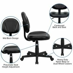 Hot Sale 💯 Task Chairs Flash Furniture Faux Leather Task Chair, Black (BT688BK) 🛒 -Office Chairs Online store unnamed file 1695