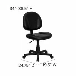 Hot Sale 💯 Task Chairs Flash Furniture Faux Leather Task Chair, Black (BT688BK) 🛒 -Office Chairs Online store unnamed file 1696