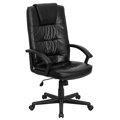 Deals ๐ Executive/Managerial Chairs Flash Furniture High Back Leather Executive Office Chair With Padded Nylon Arms, Black ๐ 3 Deals ๐ Executive/Managerial Chairs Flash Furniture High Back Leather Executive Office Chair With Padded Nylon Arms, Black ๐