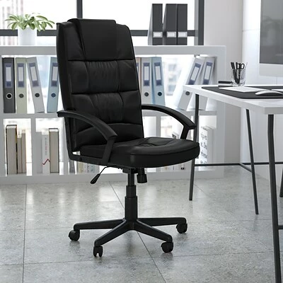 Deals ๐ Executive/Managerial Chairs Flash Furniture High Back Leather Executive Office Chair With Padded Nylon Arms, Black ๐ 4 Deals ๐ Executive/Managerial Chairs Flash Furniture High Back Leather Executive Office Chair With Padded Nylon Arms, Black ๐ - Image 2