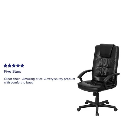 Deals ๐ Executive/Managerial Chairs Flash Furniture High Back Leather Executive Office Chair With Padded Nylon Arms, Black ๐ 7 Deals ๐ Executive/Managerial Chairs Flash Furniture High Back Leather Executive Office Chair With Padded Nylon Arms, Black ๐ - Image 5