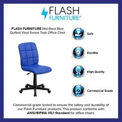 Best Sale 🤩 Task Chairs Flash Furniture Mid-Back Quilted Vinyl Task Chair, Blue 🔔 -Office Chairs Online store unnamed file 1823