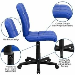 Best Sale 🤩 Task Chairs Flash Furniture Mid-Back Quilted Vinyl Task Chair, Blue 🔔 -Office Chairs Online store unnamed file 1825