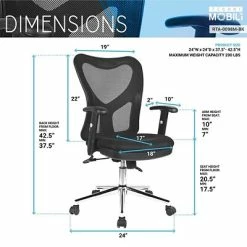 Top 10 🎉 Task Chairs Techni Mobili Mesh Back Fabric Task Chair, Black (RTA-0098M-BK) ✔️ -Office Chairs Online store unnamed file 1834