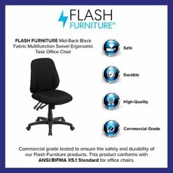 Promo 👏 Task Chairs Flash Furniture BT90297S Mid-Back Fabric Multi-Functional Ergonomic Swivel Task Chair In Black 👏 -Office Chairs Online store unnamed file 1867