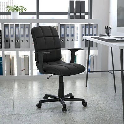 Best Pirce ๐ฅ Task Chairs Flash Furniture Mid-Back Quilted Vinyl Task Chair With Nylon Arms, Black ๐ 4 Best Pirce ๐ฅ Task Chairs Flash Furniture Mid-Back Quilted Vinyl Task Chair With Nylon Arms, Black ๐ - Image 2
