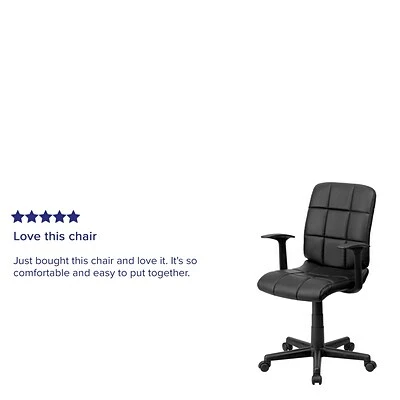 Best Pirce ๐ฅ Task Chairs Flash Furniture Mid-Back Quilted Vinyl Task Chair With Nylon Arms, Black ๐ 7 Best Pirce ๐ฅ Task Chairs Flash Furniture Mid-Back Quilted Vinyl Task Chair With Nylon Arms, Black ๐ - Image 5