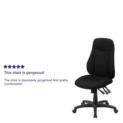 Brand new 🎉 Task Chairs Flash Furniture BT90297H High Back Black Fabric Multi-Functional Ergonomic Swivel Task Chair 😍 -Office Chairs Online store unnamed file 1892