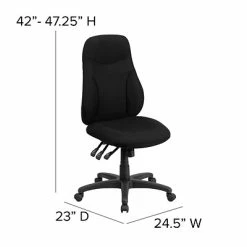 Brand new 🎉 Task Chairs Flash Furniture BT90297H High Back Black Fabric Multi-Functional Ergonomic Swivel Task Chair 😍 -Office Chairs Online store unnamed file 1894
