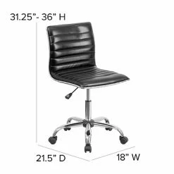 Coupon 🎁 Task Chairs Flash Furniture Vinyl Low Back Armless Ribbed Designer Swivel Task Chair, Black (DS512BBK) 👏 -Office Chairs Online store unnamed file 1923