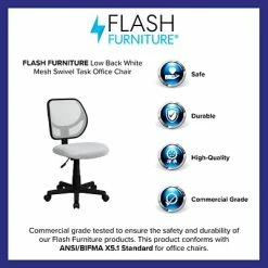 Promo ⌛ Task Chairs Flash Furniture Mid-Back Task Chair, White 🎉 -Office Chairs Online store unnamed file 1934