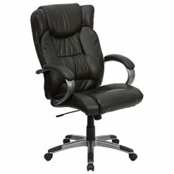 New 💯 Executive/Managerial Chairs Flash Furniture High Back Leather Executive Office Chairs With Titanium Finish Loop Arms (BT9088BRN) 💯