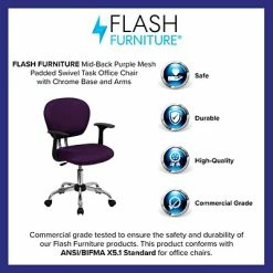 Discount ⌛ Task Chairs Flash Furniture Mid Back Mesh Task Chair With Arms And Chrome Base, Purple (H2376FPURARMS) 🤩 -Office Chairs Online store unnamed file 1952