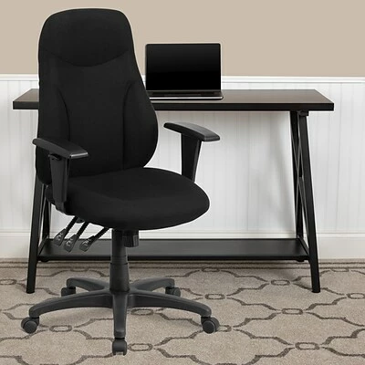 Top 10 โ Task Chairs Flash Furniture High-Back Fabric Multi-Functional Ergonomic Swivel Task Chair, Black W/Adj Arms (BT90297HA) ๐ 4 Top 10 โ Task Chairs Flash Furniture High-Back Fabric Multi-Functional Ergonomic Swivel Task Chair, Black W/Adj Arms (BT90297HA) ๐ - Image 2
