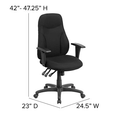 Top 10 โ Task Chairs Flash Furniture High-Back Fabric Multi-Functional Ergonomic Swivel Task Chair, Black W/Adj Arms (BT90297HA) ๐ 8 Top 10 โ Task Chairs Flash Furniture High-Back Fabric Multi-Functional Ergonomic Swivel Task Chair, Black W/Adj Arms (BT90297HA) ๐ - Image 6
