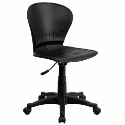 Outlet 🌟 Task Chairs Flash Furniture Plastic Mid-Back Swivel Task Chair, Black 😍