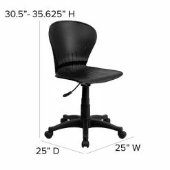 Outlet 🌟 Task Chairs Flash Furniture Plastic Mid-Back Swivel Task Chair, Black 😍 -Office Chairs Online store unnamed file 1978