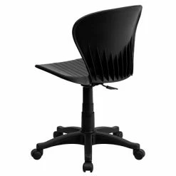 Outlet 🌟 Task Chairs Flash Furniture Plastic Mid-Back Swivel Task Chair, Black 😍 -Office Chairs Online store unnamed file 1979