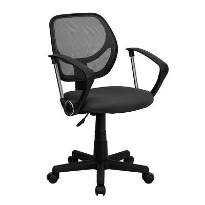 New ❤️ Task Chairs Flash Furniture Fabric Mid-Back Task Chair With Capped Arm, Gray ⌛ 3 New ❤️ Task Chairs Flash Furniture Fabric Mid-Back Task Chair With Capped Arm, Gray ⌛