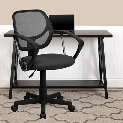 New ❤️ Task Chairs Flash Furniture Fabric Mid-Back Task Chair With Capped Arm, Gray ⌛ 4 New ❤️ Task Chairs Flash Furniture Fabric Mid-Back Task Chair With Capped Arm, Gray ⌛ - Image 2