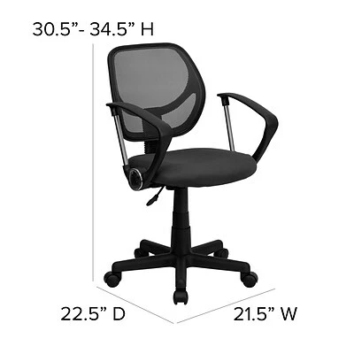 New ❤️ Task Chairs Flash Furniture Fabric Mid-Back Task Chair With Capped Arm, Gray ⌛ 8 New ❤️ Task Chairs Flash Furniture Fabric Mid-Back Task Chair With Capped Arm, Gray ⌛ - Image 6