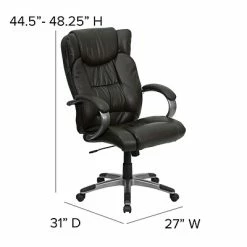 New 💯 Executive/Managerial Chairs Flash Furniture High Back Leather Executive Office Chairs With Titanium Finish Loop Arms (BT9088BRN) 💯 -Office Chairs Online store unnamed file 200