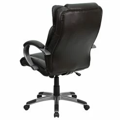 New 💯 Executive/Managerial Chairs Flash Furniture High Back Leather Executive Office Chairs With Titanium Finish Loop Arms (BT9088BRN) 💯 -Office Chairs Online store unnamed file 201