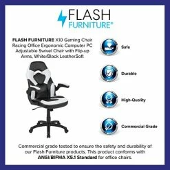 Cheapest ⌛ Office Chairs Flash Furniture X10 Ergonomic Leather Swivel Computer And Desk Chair, Black With White Inserts (CH-00095-WH-GG) 🎁 -Office Chairs Online store unnamed file 2011