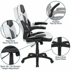 Cheapest ⌛ Office Chairs Flash Furniture X10 Ergonomic Leather Swivel Computer And Desk Chair, Black With White Inserts (CH-00095-WH-GG) 🎁 -Office Chairs Online store unnamed file 2013