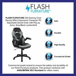 Deals 😀 Office Chairs Flash Furniture X10 Ergonomic Leather Swivel Computer And Desk Chair, Gray/Black (CH-00095-GY-GG) ⌛ -Office Chairs Online store unnamed file 2020